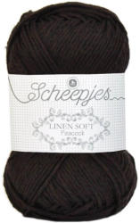 Scheepjes Linen Soft 601 - barnás-fekete len tartalmú fonal