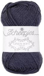 Scheepjes Linen Soft 617 - sötét acélszürke len tartalmú fonal