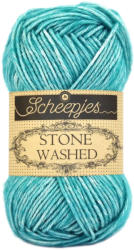 Scheepjes Stone Washed 824 Turquoise - türkizkék pamut keverék fonal