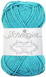 Scheepjes Linen Soft 614 - azúrkék len tartalmú fonal