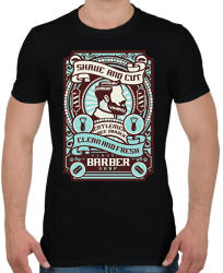 printfashion Barber shop - Férfi póló - Fekete (1794384)