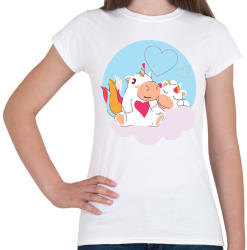 printfashion Unikornis szerelem - Női póló - Fehér (1793283)