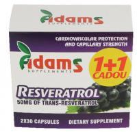 Adams Supplements Resveratrol 50mg 1+1 cadou 30cps ADAMS SUPPLEMENTS