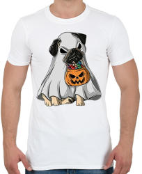 printfashion Halloween mops - Férfi póló - Fehér (1832388)