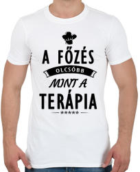 printfashion A főzés olcsóbb, mint a terápia - Férfi póló - Fehér (1821310)