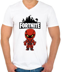 printfashion Fortnite Hybrid - Férfi V-nyakú póló - Fehér (1834117)