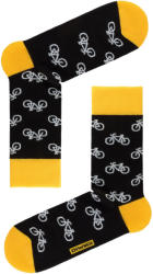 Conte Elegant Șosete negre cu galben și print biciclete - 40-41 EU