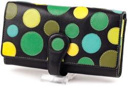 Visconti fekete pöttyös női bőr pénztárca (P-2 Lilly Pad Polka)