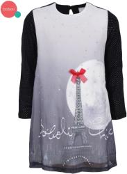 boboli Eiffel torony mintás elegáns ruha strasszokkal 2-3 év (98 cm)