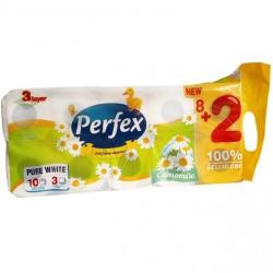 Perfex тоалетна хартия, 3 пласта, Лайка, 10броя