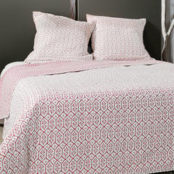 AA Design Cuvertura de pat moderna alba cu romburi rosii Faro (5089-66)