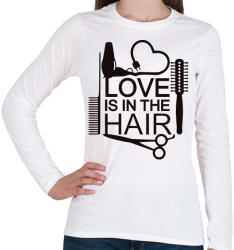 printfashion Love is in the HAIR - Női hosszú ujjú póló - Fehér (1844380)