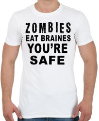 printfashion A zombik agyat esznek! - Férfi póló - Fehér (1846719)