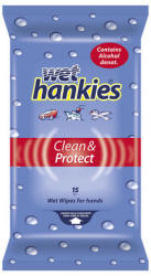  HANKIES мокри кърпи, Антибактериални, 4 х 15 броя, Clean & Refresh, Ябълка