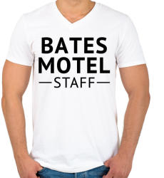printfashion Bates Motel Staff - Férfi V-nyakú póló - Fehér (1872288)