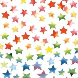 Ambiente Colourful Stars mix papírszalvéta 33x33cm, 20db-os - szep-otthon