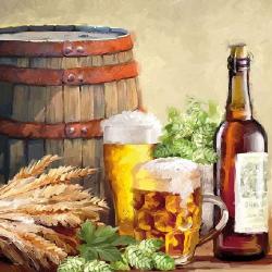 Ambiente Beer And Hops papírszalvéta 33x33cm, 20db-os