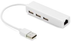 well Cablu adaptor USB 2.0 la RJ45 retea Ethernet 100Mbps +HUB 3x USB 2.0 Well (ADAPT-USB2.0-USB2.0X3/NW-WL) - sogest