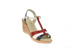 Sandale dama din piele naturala, bleumarin, alb, rosu - NA134RAI - ciucaleti