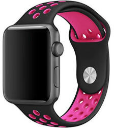 iUni Curea iUni compatibila cu Apple Watch 1/2/3/4/5/6/7, 40mm, Silicon Sport, Black/Dark Pink (507519_44)