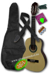 MSA K-7 NA Lh, 1/4-es balkezes gyermek klasszikus gitár szett 2