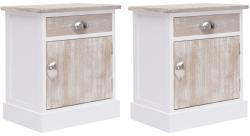 vidaXL Noptiere, 2 buc. , 38 x 28 x 45 cm, lemn de paulownia (284063)