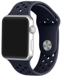 iUni Curea iUni compatibila cu Apple Watch 1/2/3/4/5/6/7, 44mm, Silicon Sport, Dark Blue (503832_44)