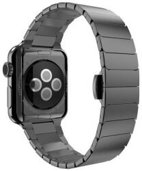 iUni Curea iUni compatibila cu Apple Watch 1/2/3/4/5/6/7, 44mm, Link Bracelet, Otel Inoxidabil, Black (12236_44)