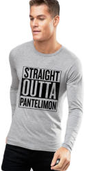 THEICONIC Bluza barbati gri cu text negru - Straight Outta Pantelimon