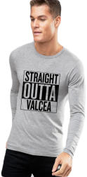 THEICONIC Bluza barbati gri cu text negru - Straight Outta Valcea