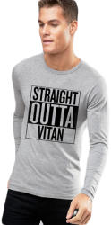 THEICONIC Bluza barbati gri cu text negru - Straight Outta Vitan