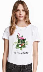 THEICONIC Tricou dama alb - Be Flamazing