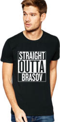 THEICONIC Tricou negru barbati - Straight Outta Brasov