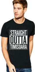 THEICONIC Tricou negru barbati - Straight Outta Timisoara