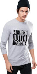 THEICONIC Bluza barbati gri cu text negru - Straight Outta Harghita
