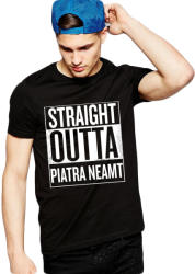 THEICONIC Tricou negru barbati - Straight Outta Piatra Neamt
