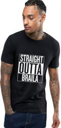 THEICONIC Tricou negru barbati - Straight Outta Braila