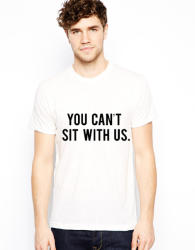 THEICONIC Tricou Sit With Us - Alb