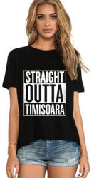 THEICONIC Tricou dama negru - Straight Outta Timisoara