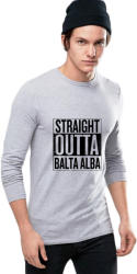 THEICONIC Bluza barbati gri cu text negru - Straight Outta Balta Alba