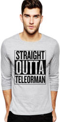 THEICONIC Bluza barbati gri cu text negru - Straight Outta Teleorman