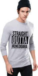 THEICONIC Bluza barbati gri cu text negru - Straight Outta Hunedoara