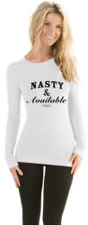 THE ICONIC Bluza Nasty & Available - Alb