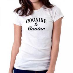 THEICONIC Tricou dama alb - Cocaine & Caviar