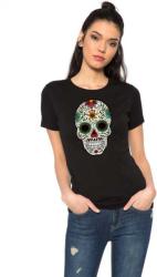 THEICONIC Tricou dama negru - Sugar Skull Colorful