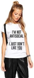 THEICONIC Tricou dama alb - I'm not antisocial