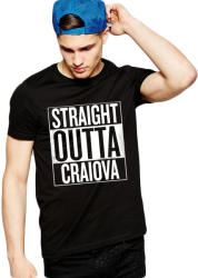 THEICONIC Tricou negru barbati - Straight Outta Craiova