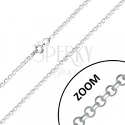Ekszer Eshop 925 ezüst lánc - szélesebb kerek láncszemek, fényes felület, 2, 6 mm