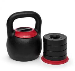 KLARFIT Adjustabell, kettlebell reglabil, 16/18/20/22/24 kg, negru / roșu (FITN14-Adj. Ket. 16kg) (FITN14-Adj.Ket.16kg)