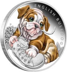 The Perth Mint Сребърна монета "Кученца - Английски Булдог (2010174)